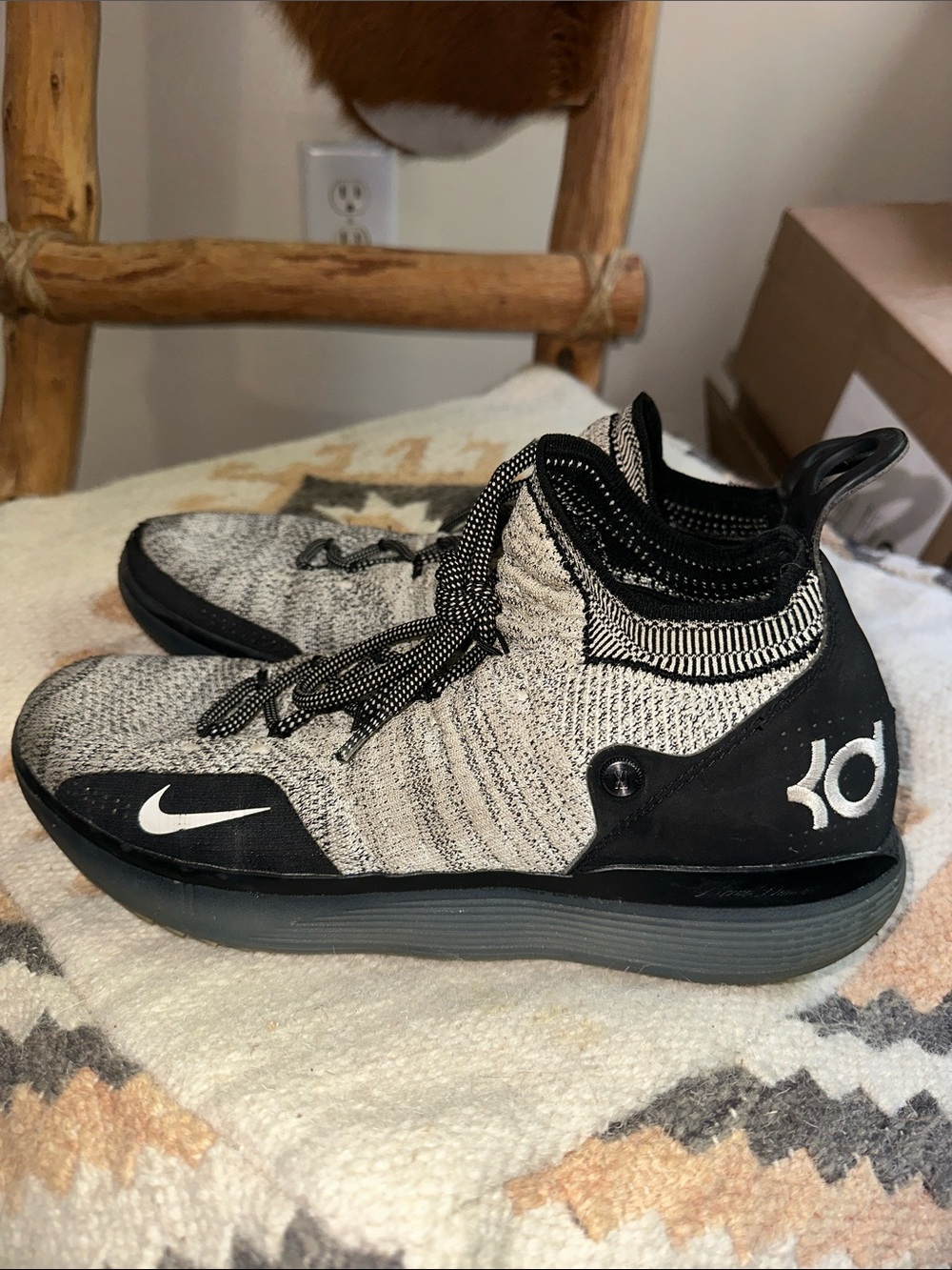 Rare Nike KD 11 Black White Racer Blue